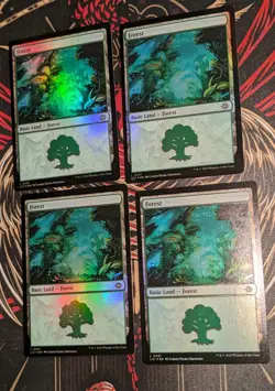 MTG 4 X * FOIL* The Lost Caverns Of Ixalan FOREST #401 NM - Image 1