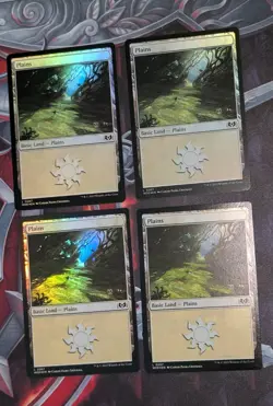MTG 4 x *FOIL* Wilds Of Eldraine PLAINS #267 NM - Image 1