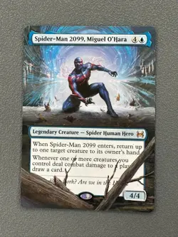 Spider-Man 2099, Miguel O'Hara MTG Marvel's Spider-Man Hand Painted Altered Art - Image 1