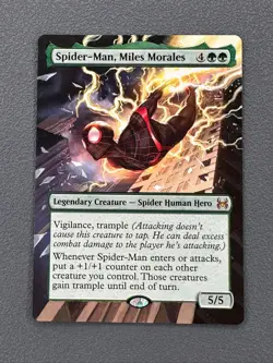 Spider-Man, Miles Morales MTG Marvel's Spider-Man Hand Painted Full Altered Art - Image 1