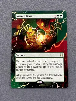 Venom Blast MTG Marvel's Spider-Man Eternal Hand Painted Borderless Altered Art - Image 1