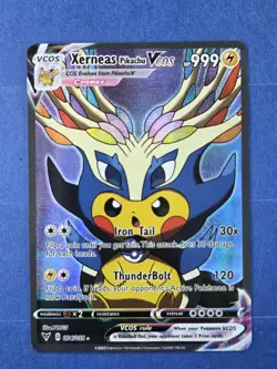 Pikachu Cosplay Xerneas Pokemon Custom ACG Card Holo Foil Anime Hero Cute Cos - Image 1