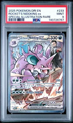 Pokemon Team Rocket's Nidoking ex Destined Rivals SIR #233 PSA 9 Mint - Image 1