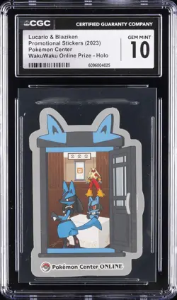 2023 POKEMON CENTER LUCARIO & BLAZIKEN CGC 10 GEM MINT - Image 1