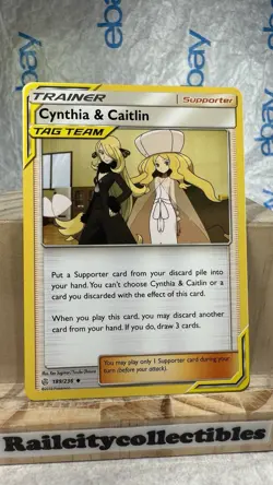 2019 Pokemon Cynthia & Caitlin - 189/236 - Uncommon SM12 - Cosmic Eclipse - Image 1