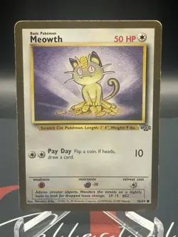 1999 Pokemon Meowth Gold Border 56/64 Fruit Roll Promo MP - Image 1