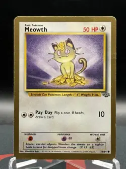 1999 Pokemon Meowth Gold Border 56/64 Fruit Roll Promo MP - Image 2