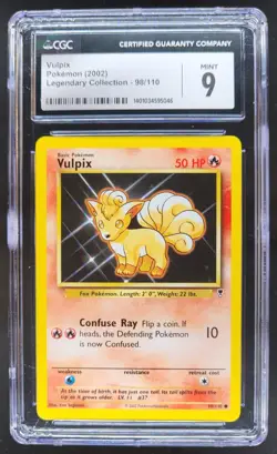2002 Pokemon Legendary Collection Vulpix #98/110 CGC 9 NE - Image 1