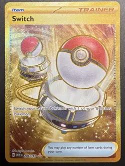 Pokemon TCG Scarlet & Violet 151 Switch Gold Holo Secret Rare 206/165 Item NM/M - Image 1