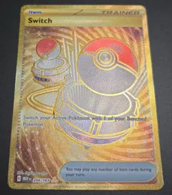 Pokemon TCG Scarlet & Violet 151 Switch Gold Holo Secret Rare 206/165 Item NM/M - Image 2