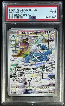 METAGROSS 2024 Pokemon Temporal Forces Eng IllustrationRare #178 PSA 9 - Image 1