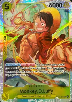 • Monkey.D.Luffy • ST13-015 SR The Three Brothers Holo Foil One Piece TCG NM - Image 1