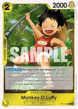 Monkey.D.Luffy ST13-014 C English Three Brothers Bond One Piece Card - Image 1