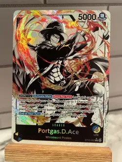 One Piece Card Game Portgas D Ace ST13-002 Alt Art Leader The Three Brothers NM - Image 1