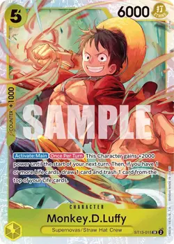 Monkey.D.Luffy ST13-015 SR English Three Brothers Bond One Piece Card - Image 1