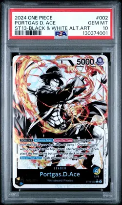 2024 ONE PIECE ST13 002 THREE BROTHERS PORTGAS D ACE LEADER ALT ART PSA 10 - Image 1
