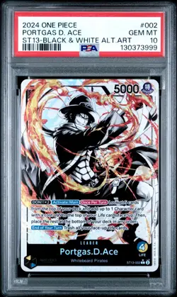 2024 ONE PIECE ST13 002 THREE BROTHERS PORTGAS D ACE LEADER ALT ART PSA 10 - Image 1