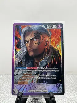 One Piece Card Game King OP08-057 L Leader Alternate Art Parallel - Image 1