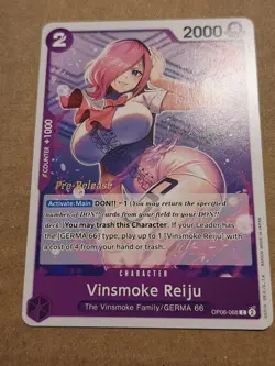 One Piece TCG: Vinsmoke Reiju Pre-Release Stamp OP06-068 prerelease NM - Image 1