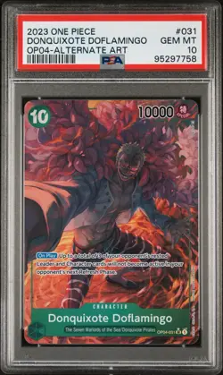 2023 ONE PIECE OP04-KINGDOMS OF INTRIGUE #031 DONQUIXOTE DOFLAMINGO ALTERNATEART - Image 1