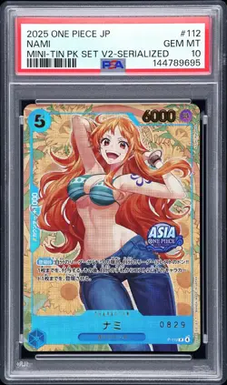 2025 ONE PIECE JAPANESE MINI-TIN PACK SET V2 SERIALIZED #112 NAMI PSA 10 Serial - Image 1