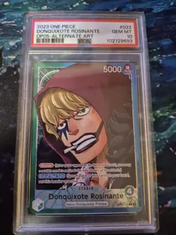 One Piece CCG Donquixote Rosinante Alt Art Leader Holo PSA 10 Gem Mint TCG - Image 1