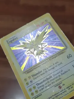 Pokemon Card Unlimited Edition Holo Rare Base Set 1999 Zapdos 16/102 PL** - Image 2