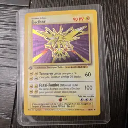Electhor (Zapdos) 16/102 French Version Holo Base Set Unlimited Pokemon Card, LP - Image 4