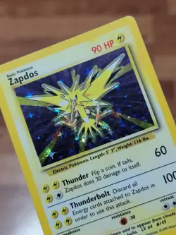 Pokemon Card Unlimited Edition Holo Rare Base Set 1999 Zapdos 16/102 MP* - Image 2