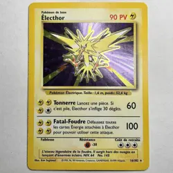 Electhor (Zapdos) 16/102 French Version Holo Base Set Unlimited Pokemon Card, LP - Image 1