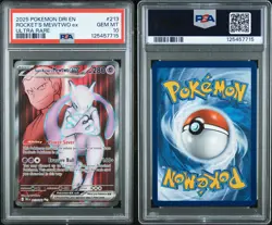 POKEMON DRI EN-DESTINED RIVALS 213 TEAM ROCKET'S MEWTWO EX ULTRA RARE PSA 10 - Image 3