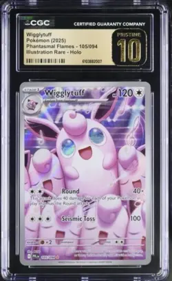 2025 Pokemon Wigglytuff Phantasmal Flames 105/094 IR CGC PRISTINE 10 - Image 1