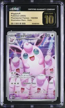 2025 Pokemon Wigglytuff Phantasmal Flames 105/094 IR CGC PRISTINE 10 - Image 1