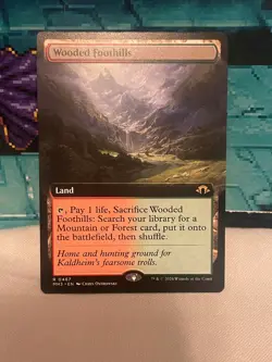 Wooded Foothills (Extended Art) Modern Horizons 3 Regular Magic/MTG - Image 1