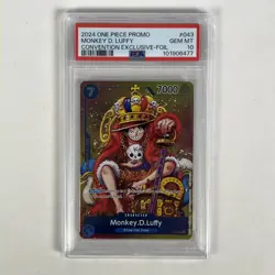 2024 One Piece Promo Convention Exclusive Foil P-043 P Monkey D. Luffy PSA 10 EN - Image 1