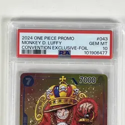 2024 One Piece Promo Convention Exclusive Foil P-043 P Monkey D. Luffy PSA 10 EN - Image 2