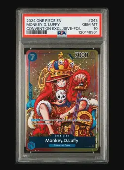 2024 One Piece Promo Convention Exclusive Foil P-043 P Monkey D. Luffy PSA 10 EN - Image 1