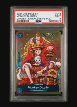 2024 One Piece Promo Convention Exclusive Foil P-043 P Monkey D. Luffy PSA 10 EN - Image 1