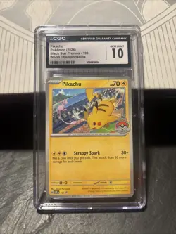 Pokemon Card TCG - Pikachu SVP 190 World Championships Black Star Promo NM - Image 1