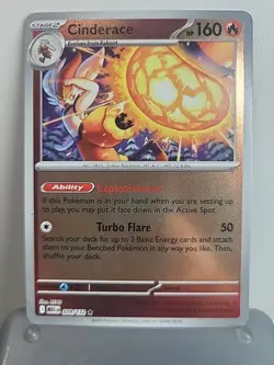 Mega Evolutions Cinderace 028/132 Reverse Holo Pokemon Card - Image 1