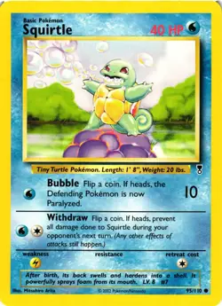 Pokemon TCG Legendary Collection Squirtle Common Card 95/110 NM - Image 1