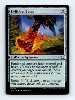 #258 2024 Foundations Swiftfoot Boots Uncommon FOIL - Image 1