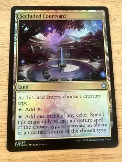 x1 Foil Secluded Courtyard FDN MTG M/NM Uncommon Colorless Land Foundations - Image 1