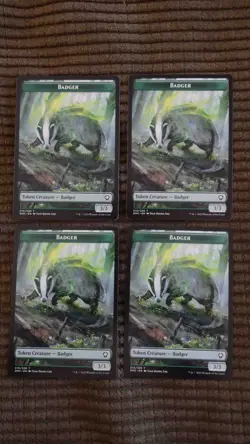 Magic: the Gathering / MtG Badger (3/3) Tokens x4 Dominaria United Commander - Image 1