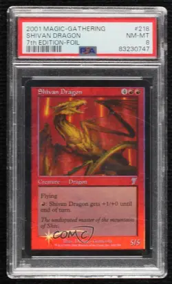 Shivan Dragon Foil Magic: 7th Edition PSA 8 2001 - Image 1