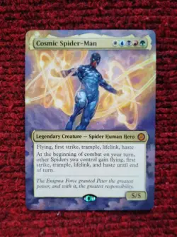 Cosmic Spider-Man MTG Marvel's Spider-Man Hand Painted Extended Full Altered Art - Image 2