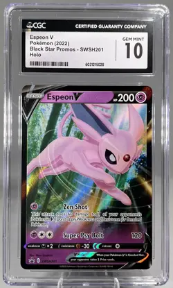 Pokemon Espeon V Black Star Promo SWSH201 Holo CGC 10 Gem Mint - Image 1