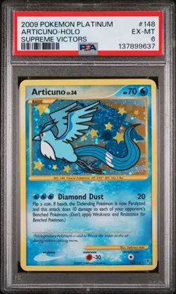 2009 Pokemon Articuno Holo Secret Rare Supreme Victors Platinum PSA 6 - Image 1