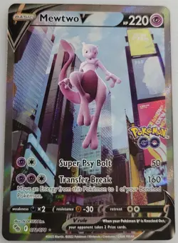 Mewtwo V (Alternate Full Art) 072/078 Pokemon GO Holo NM - Image 1
