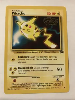 WOTC Black Star Pikachu Gold Lightning Bolt Stamp Movie Promo #4 Pokemon - Image 1